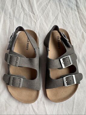 Old Navy Kids' Charcoal Double-Buckle Sandals